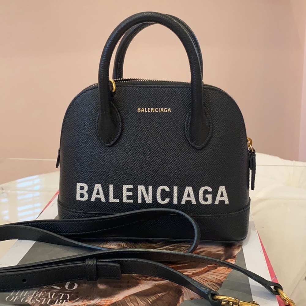 Balenciaga XXS Ville Bag Black White Gold